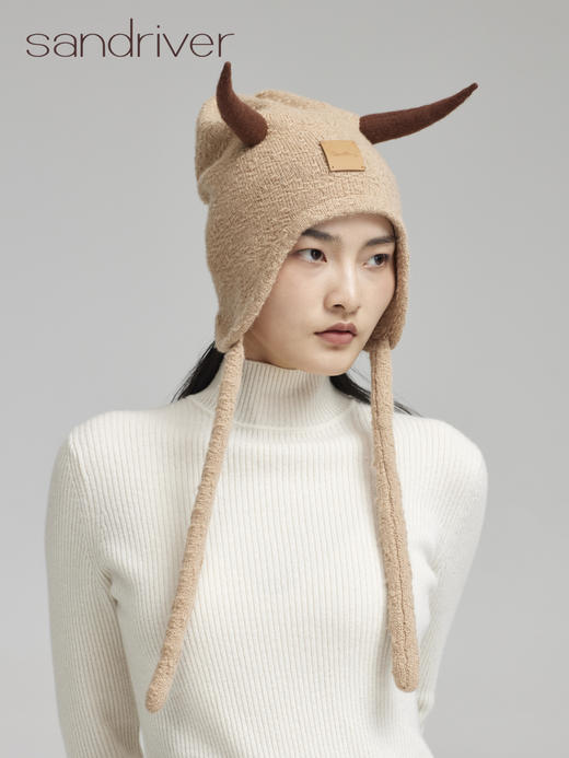 青海牦牛绒牛角帽SJF96P662N 商品图1