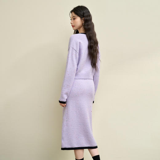 法式优雅小香风针织套装女早春蝴蝶结外套搭半裙两件套V4242916 商品图4