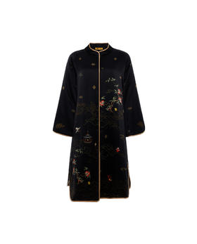 皇锦定位印花棉袍-海屋添筹