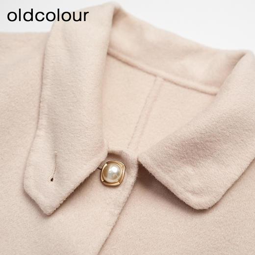 oldcolour冬季简约气质通勤显瘦直筒长款手工呢料长外套女GL41156971 商品图3