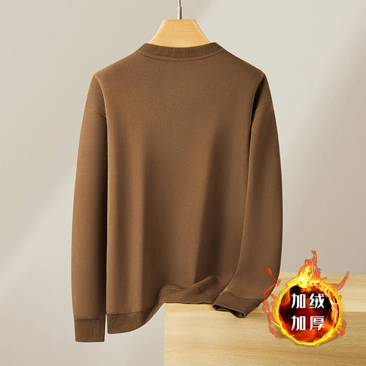 【超柔绒】【新款DX】大依优型大码圆领加绒卫衣长袖加肥加大休闲运动上衣男打底衫胖子冬季保暖 商品图2