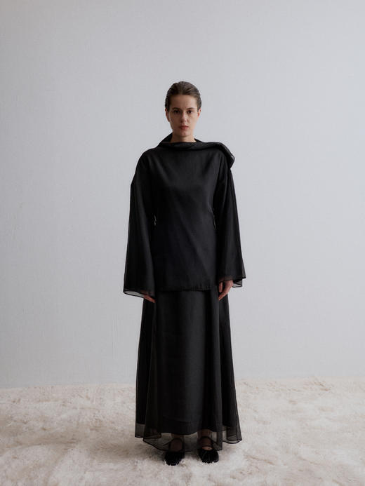 VC｜AW24022 Cedar A line skirt  [ 半身裙 黑 / 白 ] 商品图4