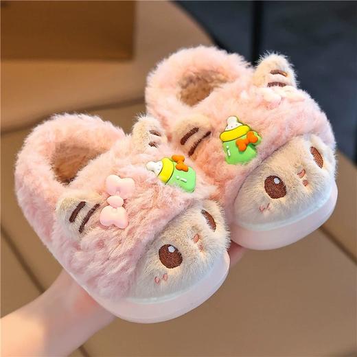 儿童冬季棉拖鞋女童毛绒家居室内拖鞋男宝宝包跟保暖棉鞋【WG24531】 商品图2