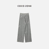 COCO ZONE 春秋新款丝绒裤松紧腰系绳阔腿直筒长裤23C19439 商品缩略图1