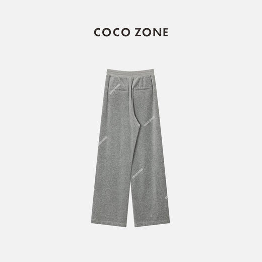 COCO ZONE 春秋新款丝绒裤松紧腰系绳阔腿直筒长裤23C19439 商品图1