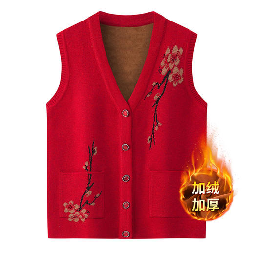 【老奶奶背心妈妈马甲】春秋老年人针织毛衣马夹 开衫中老年坎肩冬装  商品图9