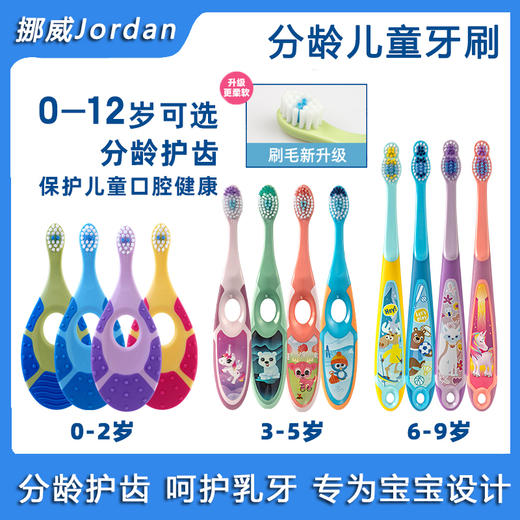 挪威Jordan儿童牙刷软毛宝宝婴幼儿牙膏0-1-2-3-6-12岁乳牙刷 商品图0