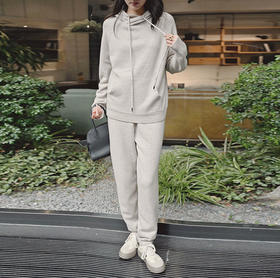 【顺丰包邮】99040 洛诗琳秋冬不规则卫衣锥形束脚针织裤两件套581