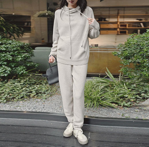 【顺丰包邮】99040 洛诗琳秋冬不规则卫衣锥形束脚针织裤两件套581 商品图0