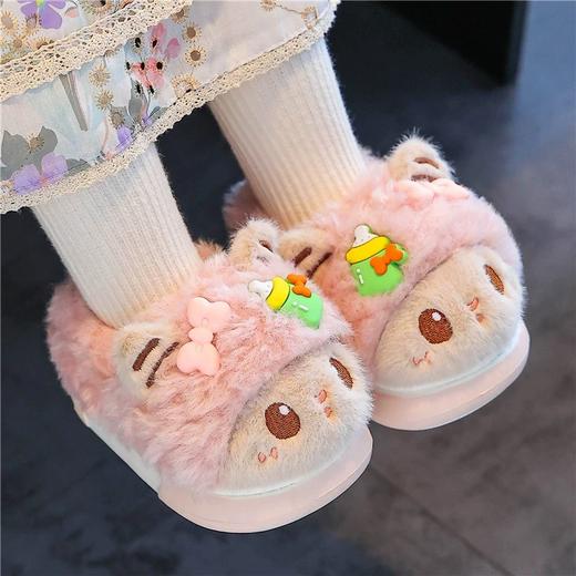 儿童冬季棉拖鞋女童毛绒家居室内拖鞋男宝宝包跟保暖棉鞋【WG24531】 商品图1