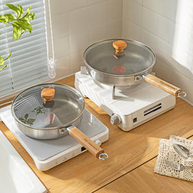 摩登主妇有钛平底锅炒菜不粘锅家用无涂层牛排电磁炉燃气灶铁煎锅