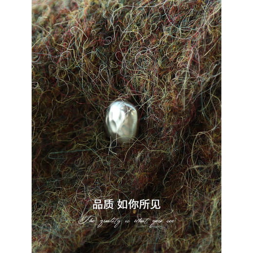 COCOBELLA苔藓绿仿牛绒质感毛衣女软糯小香风针织外套MZ599 商品图4