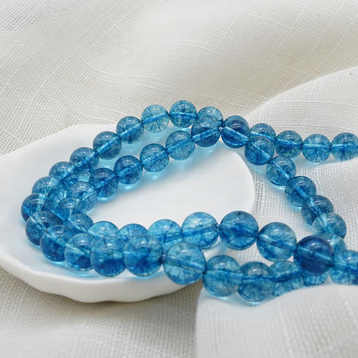 蓝色爆花水晶8mm珠料意卡米诺手串念珠单颗珠子散珠半成品 商品图8