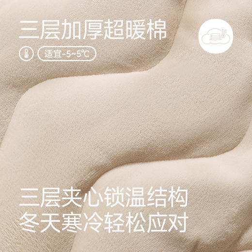 芬腾睡衣女三层夹棉冬季加厚珊瑚绒抗静电套装加绒保暖棉袄家居服 商品图1