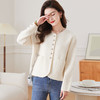 CC-17-2248春秋季短外套女士2024新款洋气亮片小香风毛衣外搭宽松针织衫开衫 商品缩略图2