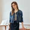 OLrain欧芮儿蓝色牛仔外套女早秋2024年新款手工编织小香风上衣 商品缩略图3
