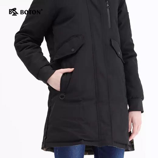 波顿女士羽绒服貉子毛冬季双面穿中长款外套高端LC716519 商品图3