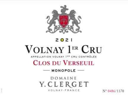 「跨境」2021柯莱氏酒庄沃内凡赛园红葡萄酒 Y. Clerget Volnay 1er Cru Clos du Verseuil 商品图0