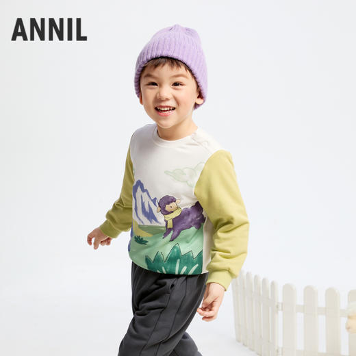 男童圆领夹棉卫衣冬季新款安奈儿童装实体店同款XB441834 商品图1