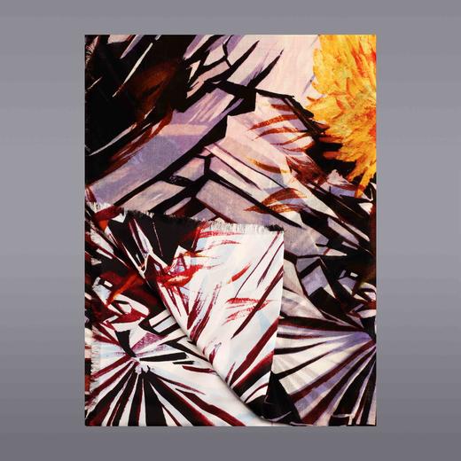 桑蚕丝金纺澳毛双面围巾 商品图0