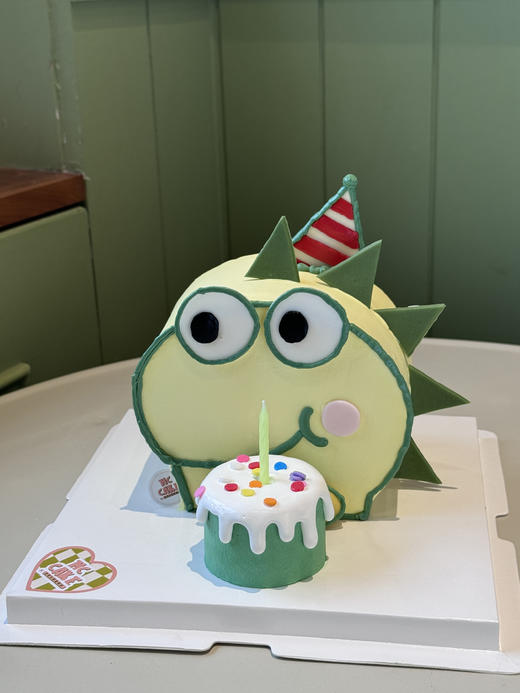 绿色小恐龙立体蛋糕（包含小蛋糕蜡烛）【小蛋糕色素较多慎重】 商品图0