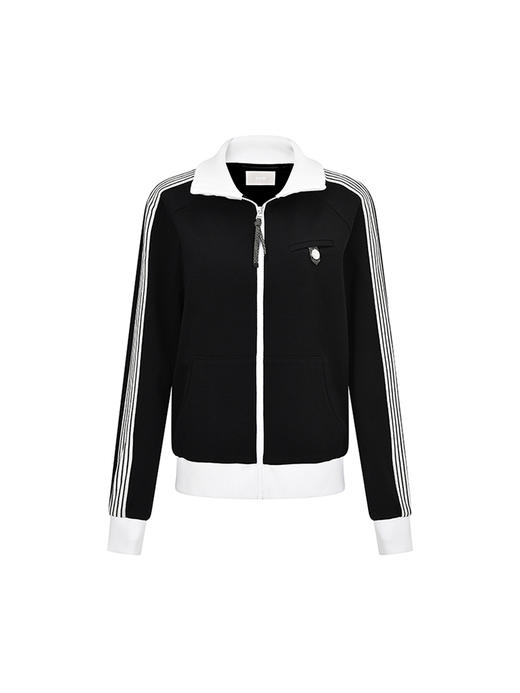 威雅/RARE 羊毛休闲外套直筒运动裤黑色女士休闲套装 商品图3