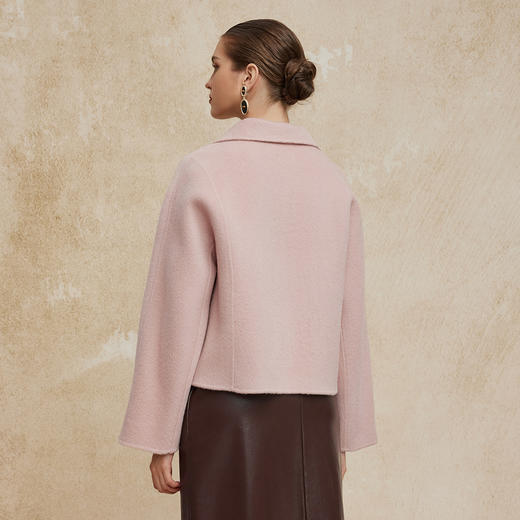 PH938斯尔丽24新款短款小方领小个子减龄时尚显高箱型双面呢大衣 商品图1