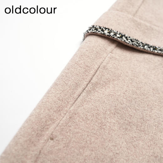 oldcolour冬季气质显瘦设计感保暖双面手工呢料长外套大衣女DL43156317 商品图3