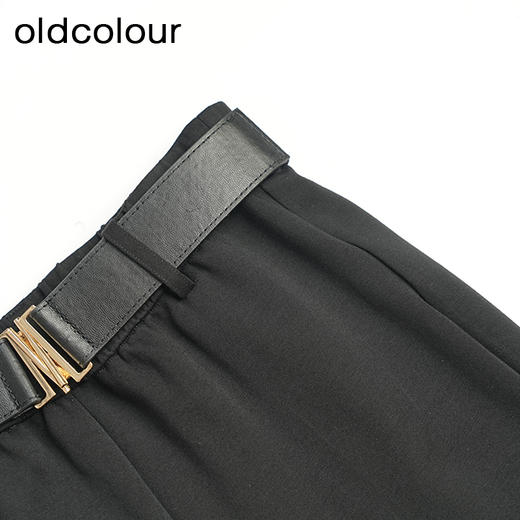 oldcolour春秋款黑色简约气质休闲高腰直筒显瘦西装长裤女M32073220A 商品图2