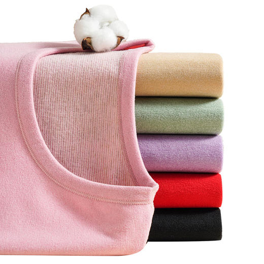 男士羊绒涤纶半高领女士中领保暖套装发热打底内衣德绒加厚批发 商品图4