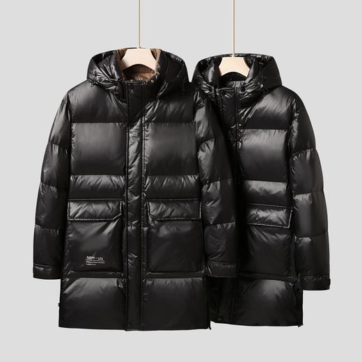 【可拆卸帽】【鹅绒服】【新款DSF】大依优型大码鹅绒中长款羽绒服外套休闲胖子大码男休闲宽松加肥加大上衣 商品图7