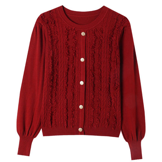 CC-XFY2239设计感流苏套头毛衣女短款秋冬季2024新款洋气高腰针织打底衫百搭 商品图4