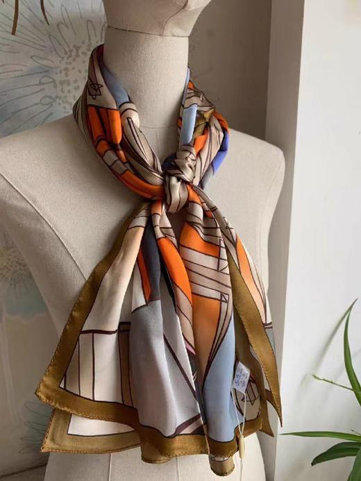 喜得宝丝巾 杭州丝绸100%桑蚕丝 1865炫彩数码印花长巾 商品图3