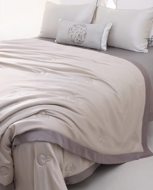 皇锦水光缎秋冬一体单人蚕丝被子-福意绵绵 商品图4