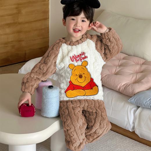 🌈【品牌直发】上衣+裤子速抢59.9❗【三枪&Disney迪士尼联名款儿童插肩袖轻奢睡衣套装】，💥⁭软糯糯的，⁫好暖和❗ ✅100%⁥聚酯纤维面料，⁭随便洗，不变形 商品图4