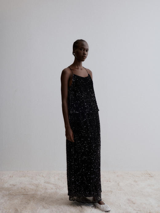 VC｜AW24027 Berta  sequin skirt  [ 亮片半身裙  白 / 黑 ] 商品图10