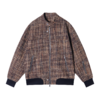 2433808秋冬季新款复古丝绒格纹棒球领休闲百搭夹克宽松潮流外套秋款 商品缩略图0