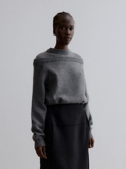 VC｜AW24046 Atlas doubled neck knit top 针织 [ 灰 / 绿 ] 商品图0