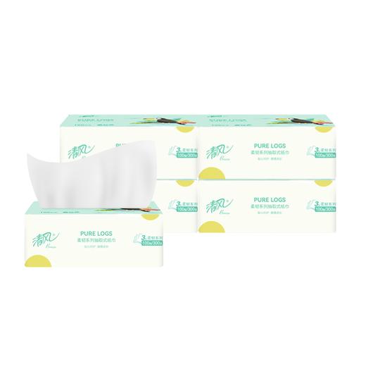 清风柔韧系列亲肤抽纸*1提，6联包/提（3层*100抽/包）AR60SZK  6922266481918 商品图4