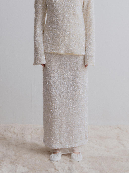 VC｜AW24027 Berta  sequin skirt  [ 亮片半身裙  白 / 黑 ] 商品图9