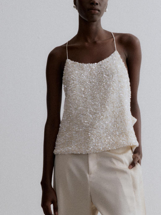 VC｜AW24026 Berta sequin tank  [ 亮片吊带  白 / 黑 ] 商品图11