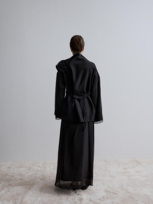 VC｜AW24022 Cedar A line skirt  [ 半身裙 黑 / 白 ] 商品图5