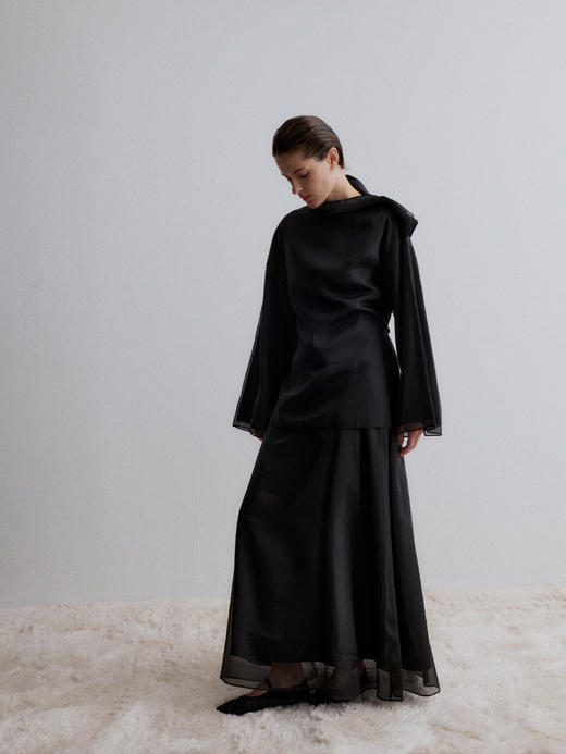 VC｜AW24022 Cedar A line skirt  [ 半身裙 黑 / 白 ] 商品图6