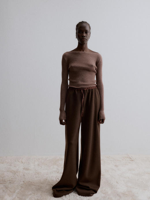 VC｜AAW24031 Willow wide trousers 松紧腰长裤 [ 白 / 棕 / 燕麦 ] 商品图7