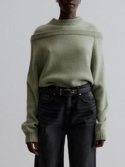 VC｜AW24046 Atlas doubled neck knit top 针织 [ 灰 / 绿 ] 商品图1