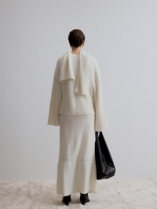 VC｜AW24067 Venus scarf knit top 针织 [ 棕 / 白 ] 商品图2