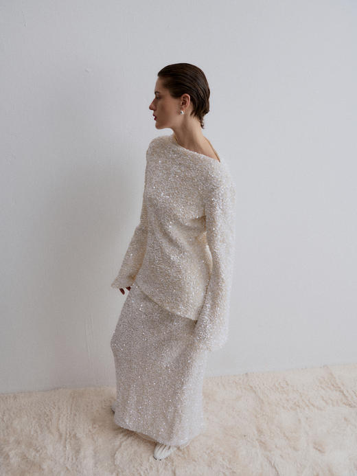 VC｜AW24028 Berta sequin long blouse  [ 亮片  白 ] 商品图3