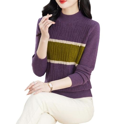 CC-103-79008羊毛针织毛衣女秋冬新款宽松半高领港风宽松洋气上衣批发 商品图4