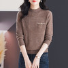 CC-103-79009半高领打底衫女秋冬羊毛上衣女2024新款秋冬厚款妈妈长袖内搭毛衣 商品缩略图2