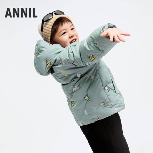 【御寒-5~5℃】男女童萌趣绣花羽绒外套冬季新款安奈儿童装实体店同款XM445825 商品图1